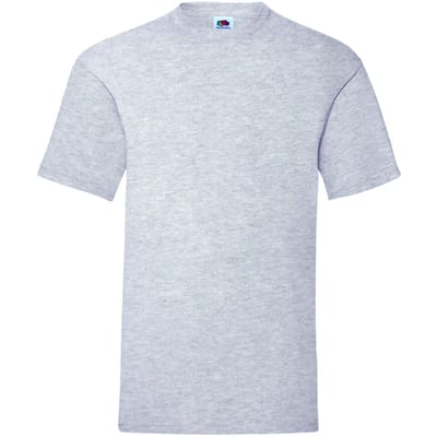 Fruit Of The Loom Heren Crew Neck Korte Mouw T-shirt-Licht Grijs (5 Pak)
