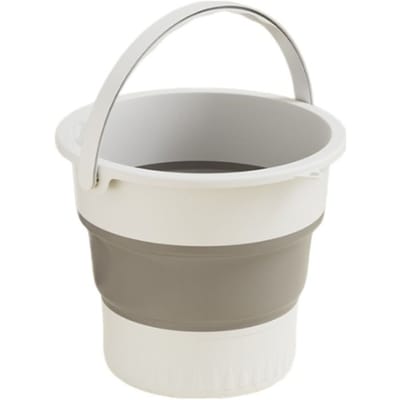 Seau Pliant 5/10/17L Portable Multifonctionnel Bassine Pliante Gain de Place Épaissi Seau d'Extérieur pour la Pêche Lavage de Voiture W139WW- white