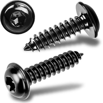 40 stuks houtschroeven zwart M5x25MM schroeven voor akoestische panelen Torx roestvrijstalen schroeven zwart platte kop plaatschroeven zelftappend met ring voor 304 A2 V2A verzonken