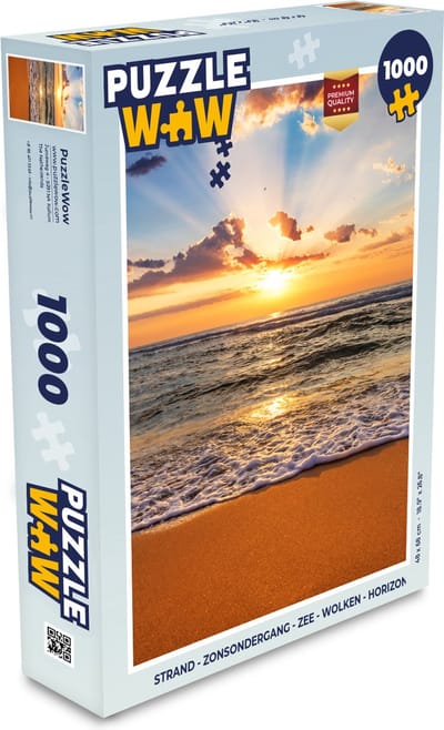 Puzzel Strand - Zonsondergang - Zee - Wolken - Horizon - Legpuzzel - Puzzel 1000 stukjes volwassenen