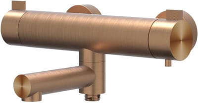 IVY Tribe Badthermostaatkraan Opbouw met Wegdraaibare Baduitloop en Omstel - Geborsteld RVS 316 Mat Koper PVD