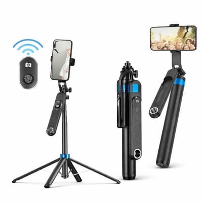 Futuriq SELFIE7 Telefoonstatief 180 cm – Extra Lange Selfiestick & Tripod – Verstelbaar Hoog Statief voor Smartphone – Ideaal voor Grote Groepsfoto’s & Video - Inclusief FuturiQ Type-C Oplaadkabel
