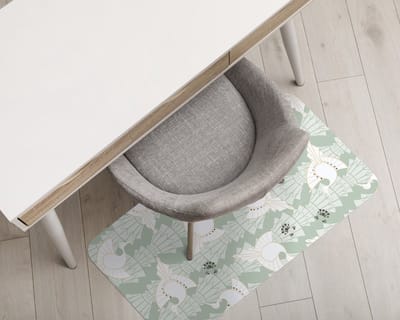 Coloray Vloerbeschermer - Geometrische vogels Vloerbeschermer Bureaustoel - 100x70 cm - Groente Bureau Stoel Mat - Vloerbeschermer PVC - PVC Vloerbeschermer - Rechthoekige Mat - Etnische Thema