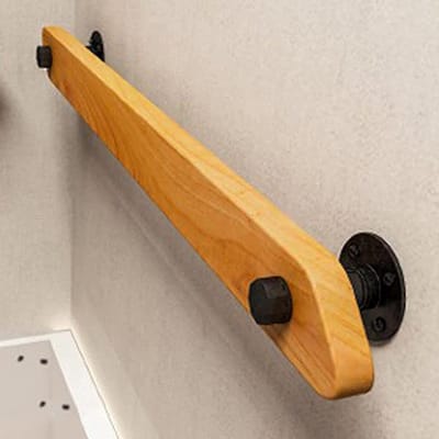 Trapleuning Hout - Veiligheidssteun - Veilig Traplopen - Massief Hout Constructie - 420cm Lengte - Geel Goud