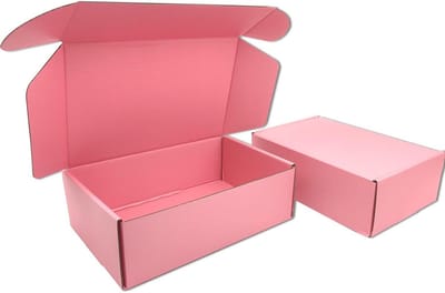 Postdozen Verzenddozen - Verpakkingsdozen - Kleine Zendingen Versturen - Eenvoudig Zonder Tape - 23 x 15 x 7.5 cm - Roze