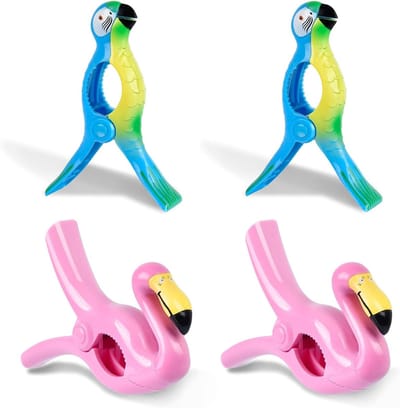 Winddichte Plastic Wasknijpers - 4 Stuks, Grote en Draagbare Handdoekhouder voor Binnen en Buiten, Ideaal voor Terras en Balkon