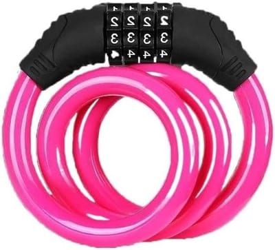 Fietsslot Cijferslot - Kabel Fietsslot - Fiets Beveiligen - Roestvrij Staal - 600mm Lengte - Roze