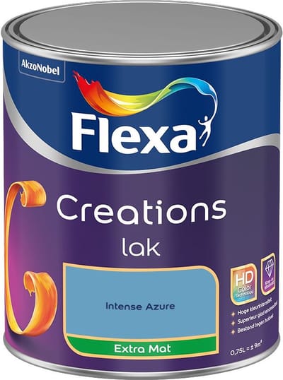 Flexa - Creations Lak Extra Mat - Intense Azure - Mengverf - 750 Ml