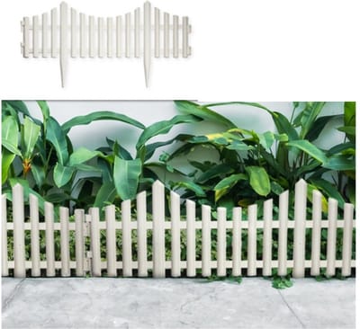 PlasticForte Flexibele borderrand/hekje - 24x stuks - 60 cm - wit - kunststof