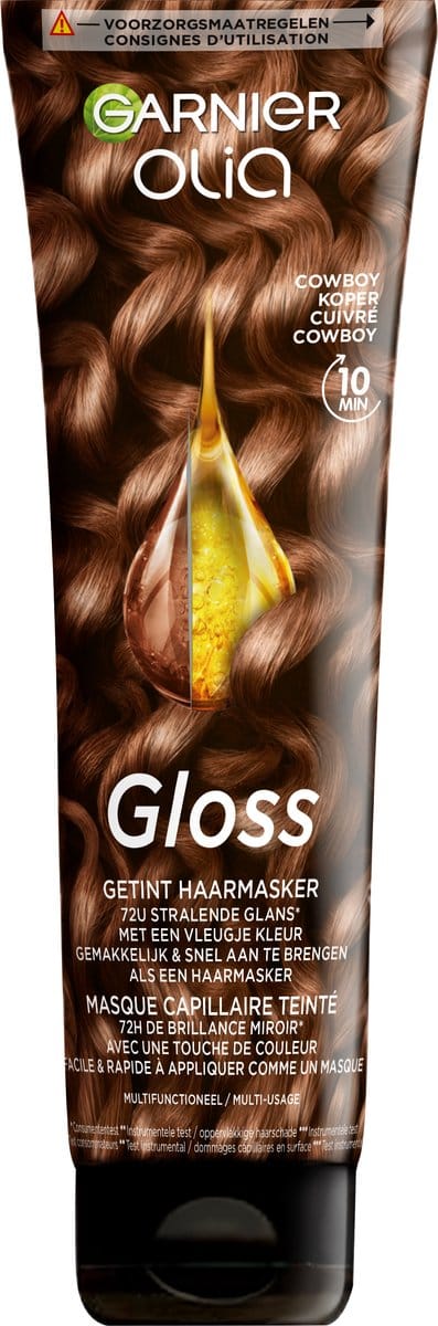 Garnier Olia Gloss - Gekleurd haarmasker - Cowboy Koper - Extra glanzend, gezond haar met een vleugje kleur