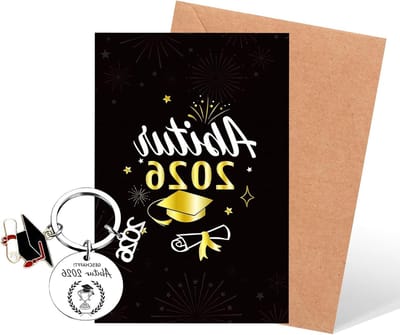 Wenskaart voor afstuderen 2026 - Eindexamen felicitatie met envelop en persoonlijke boodschap