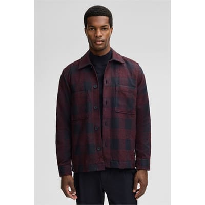 Overshirt Norin, donkerpaars geruit