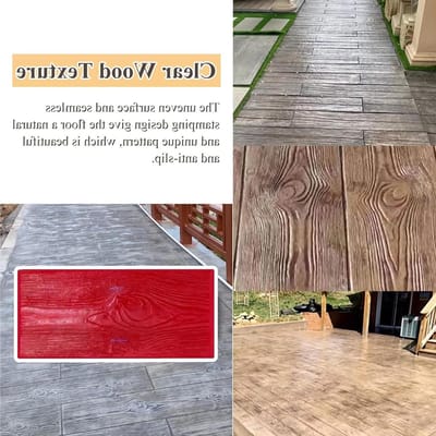 Beton Stempelmat - Houtnerf mal - Beton Decoratie - Realistische Textuur - 51x23 cm - Grijs