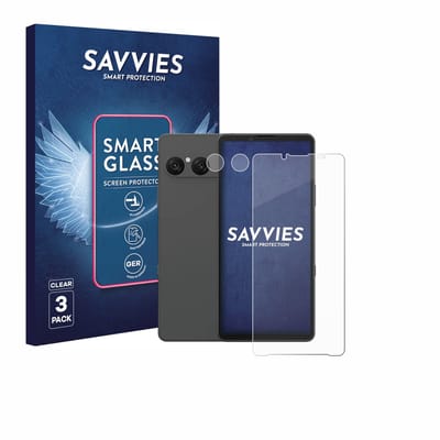 3 Stuks Savvies Screenprotector - geschikt voor Sony Xperia 10 VII (Voor+Camera) - beschermfolie glas transparant