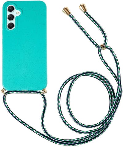 Coverup Hoesje - Geschikt voor Samsung Galaxy A54 Hoesje - Coverup TPU Back Cover met Koord - Biologisch Afbreekbaar - Cyan