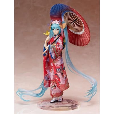 Parapluie Anime Hatsune Miku Kimono Miku Plus Forte Figurine Fille Statue Jouets Kawaii Mignon Modèle Poupée Ornement de Bureau Cadeau de Noël brown