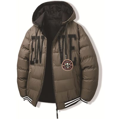 Katoenen Jas Heren Nieuwe Winter Borduurwerk Casual Dubbelzijdig Los Verwijderbare Capuchon Katoenen Jas Jas met Capuchon 4XL gray