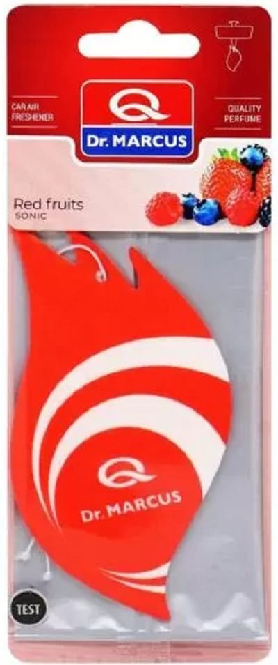 Dr. Marcus Red Fruits Sonic auto geurhanger tot 49 dagen geurverspreiding - Exclusieve neutrafresh technologie - Luchtverfrisser - 15 Gram