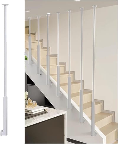 Smeedijzeren Balusters - Trapbalusters IJzeren Reling - Veiligheid Trap - Zware Kwaliteit - 40.6 cm - Wit