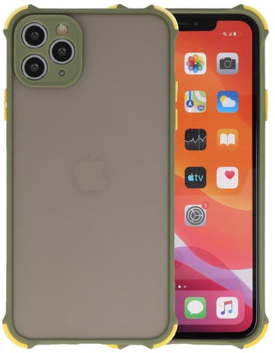 Schokbestendig Kleurcombinatie Hard Case - Telefoonhoesje - Backcover Hoesje - Achterkant Hoesje - Geschikt voor iPhone 11 Pro Max - Groen