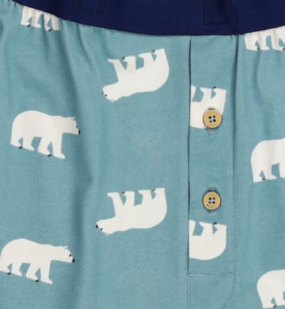 Little Label Pyjama Heren Maat S/46 - blauw, beige - IJsbeer - Herenpyjama - Zachte BIO Katoen