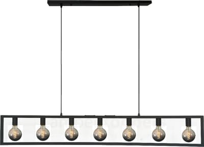 Freelight Distesa Hanglamp - 7xE27 - mat zwart industrieel - 168cm breed  - 2 jaar garantie