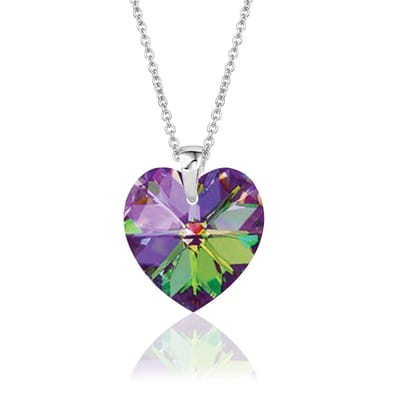 Montebello Ketting Fleur HZ101 - Swarovski Hart - 925 Zilver Gerhod. - Ø14mm - 50cm