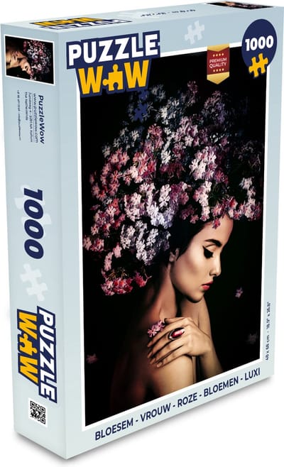 Puzzel Bloesem - Vrouw - Roze - Bloemen - Luxe - Legpuzzel - Puzzel 1000 stukjes volwassenen