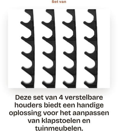 Dailygoods- Stoelversteller Verstelbare Houder - Compact en Draagbaar - Voor Tuinmeubelen - Voor Klapstoelen - Verbeterd Comfort - Geschikt voor Outdooractiviteiten - Tuinstoel