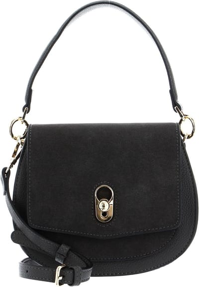 SEIDENFELT MANUFAKTUR Schoudertas SFM213 Small Saddle Bag Antracite / Gold Grijs