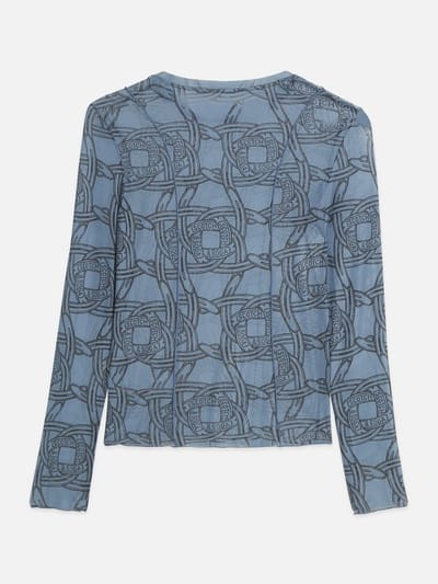Scotch & Soda Printed Mesh Long Sleeve T-Shirt
