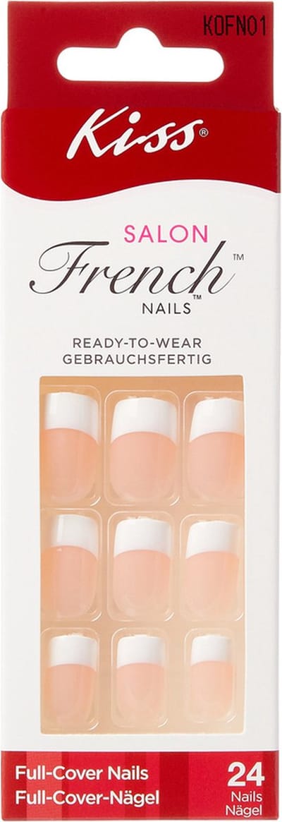 KISS Salon French Acrylnagels – Kant-en-klare manicure zonder droogtijd – Waterdicht – 24 Stuks