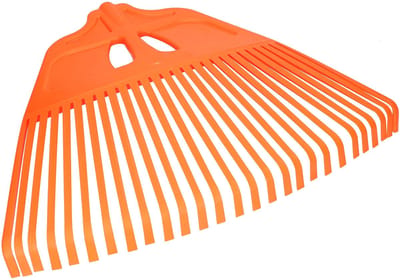 KOTARBAU® Bladhark, Tuinhark van Kunststof, 27 Tanden, Oranje- zonder Steel, Gazonhark, Waaierbezem, Lichtgewicht Hark, Stevige Hark,