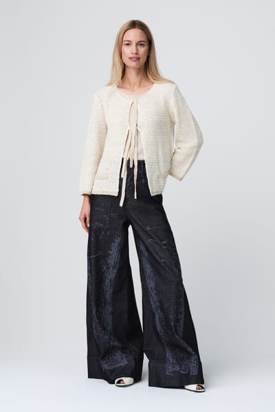Cotton Cardigan 2029 | Ecru - Ecru / S