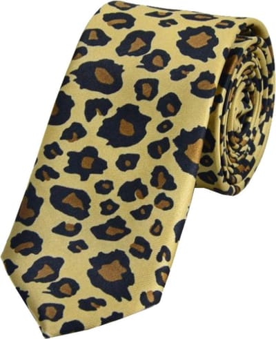 Fako Fashion - Skinny Stropdas - Smal - 5cm - Print - 145cm - Luipaard Print