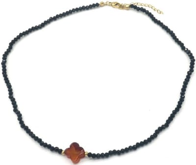 Ketting - verstelbaar - sieraad - accessoire - RVS - stainless steel - 39+5cm - zwart - cadeau - geschenk - feest – feestdagen
