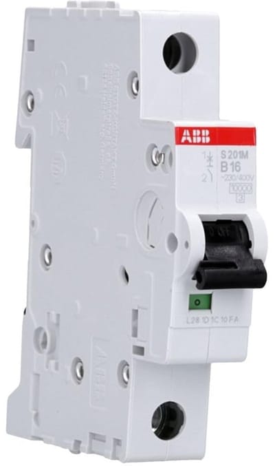 Miniatuur schakelaar - Stroomonderbreker automaat - Elektrische beveiliging - 16 Ampère Type B - 69x18x88mm
