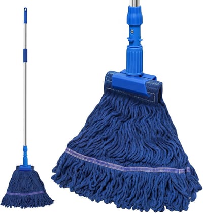Zware Koord Mop - Katoenen Vloerwisser - Grondig Schoonmaken - Absorberend Katoen - 17 x 7 x 42 cm