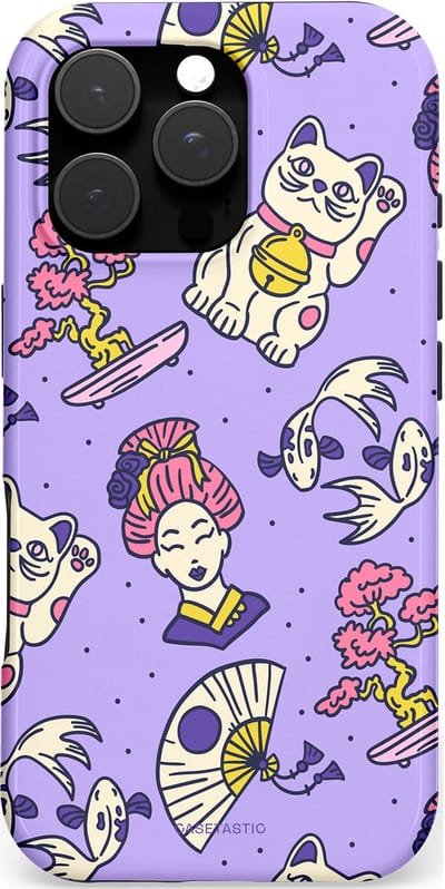 Casetastic hoesje geschikt voor Apple iPhone 16 Pro - MagSafe - Dubbellaagse bescherming - Bonsai - Fashion Case - Lavendel Zilver Crème