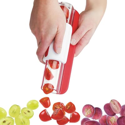 Ynkkvre - Druivensnijder - Tomatensnijder - Fruitsnijder - Slicer - Salade Snijder - Groentesnijder - Keuken Tool - Veilig Mes - RVS & PP