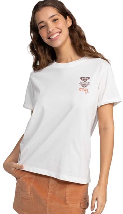 Roxy Noon Ocean Art T-shirt Met Korte Mouwen Wit S Vrouw