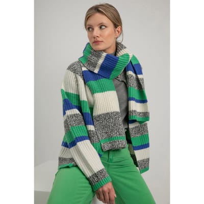 Josephine & Co Sabrina Scarf Parrot Green Stripe Maat: OS | Sjaals Outlet | Dames | Blauw