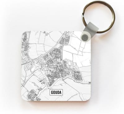 Sleutelhanger - Uitdeelcadeautjes - Stadskaart Gouda - Plastic