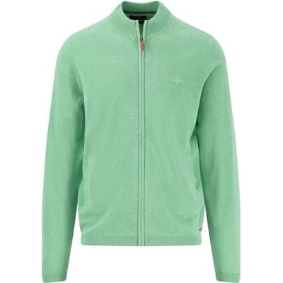 Fynch-Hatton Vest Cotton Knit Zip Air Cotton Turf Green / male