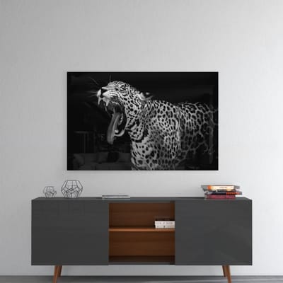 Insigne Glazen Schilderijen - Luipaard - Dieren - Wandecoratie - Glasschilderij - 110x70 cm - 4 mm