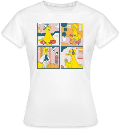 Sesamstraat Bibo Striptegels T-Shirt Dames