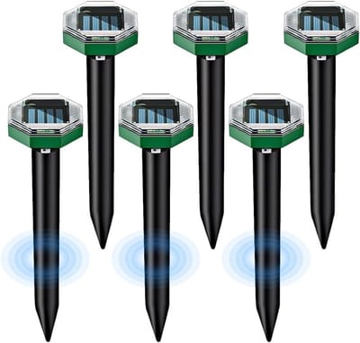 Ultrasone Mollenafschrikkende Scarecrow, Waterdichte en Zonne-energie Mollenbestrijding voor Muizen en Gophers