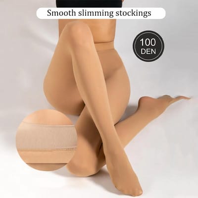 Kave 100G-200G Collants Noirs Transparents pour Femmes Collants Chauds en Velours Polaire Hivernal Streetwear Hivernal Bas Épais 40-65kg