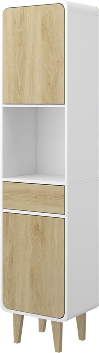 Vicco Arla Badkamermeubels – 40 x 161 cm Wit/eiken