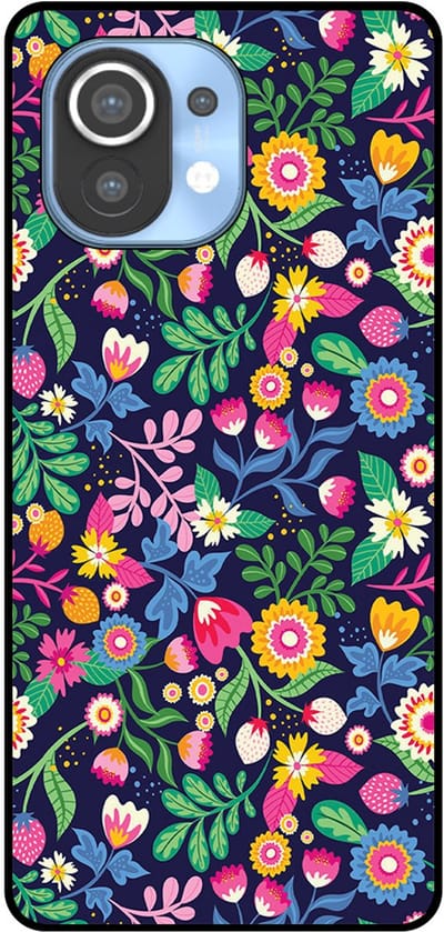 Smartphonica Telefoonhoesje Geschikt voor Xiaomi Mi 11 met bloemen opdruk - TPU backcover case flower design geschikt voor Xiaomi Mi 11